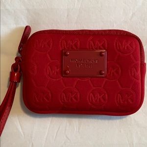 Red Michael Kors wristlet
